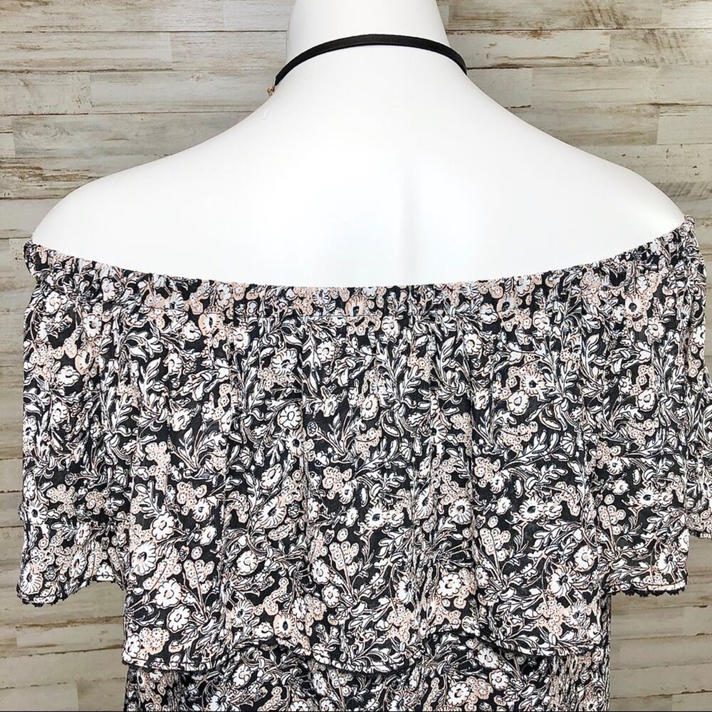 Rebecca Minkoff Wildflower Deb Top Womens Size S Black Off the Shoulder - Picture 11 of 14
